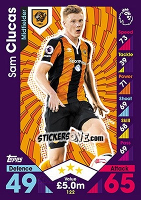 Figurina Sam Clucas - English Premier League 2016-2017. Match Attax - Topps