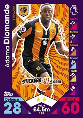 Sticker Adama Diomande - English Premier League 2016-2017. Match Attax - Topps