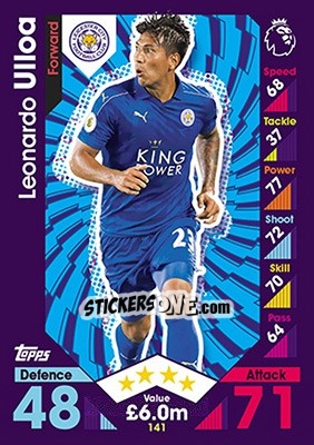 Sticker Leonardo Ulloa - English Premier League 2016-2017. Match Attax - Topps