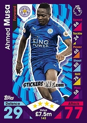 Sticker Ahmed Musa - English Premier League 2016-2017. Match Attax - Topps