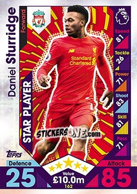 Sticker Daniel Sturridge - English Premier League 2016-2017. Match Attax - Topps