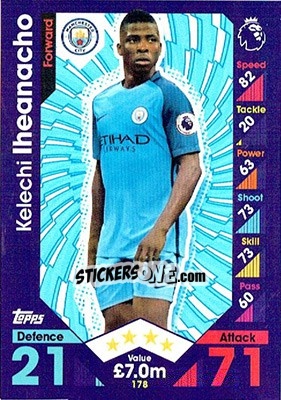 Sticker Kelechi Iheanacho - English Premier League 2016-2017. Match Attax - Topps