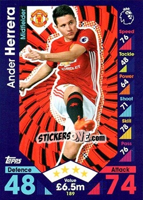 Cromo Ander Herrera - English Premier League 2016-2017. Match Attax - Topps