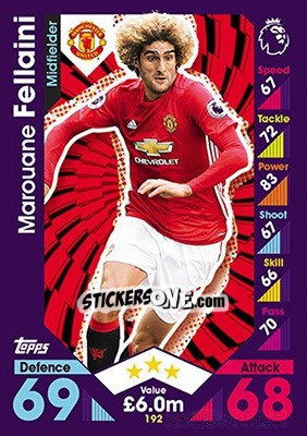 Sticker Marouane Fellaini - English Premier League 2016-2017. Match Attax - Topps