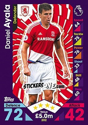 Sticker Daniel Ayala - English Premier League 2016-2017. Match Attax - Topps