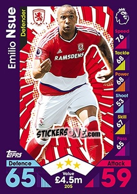 Figurina Emilio Nsue - English Premier League 2016-2017. Match Attax - Topps