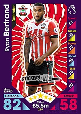Sticker Ryan Bertrand - English Premier League 2016-2017. Match Attax - Topps