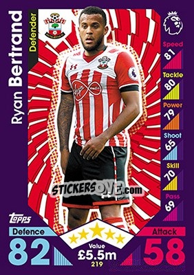 Figurina Ryan Bertrand - English Premier League 2016-2017. Match Attax - Topps