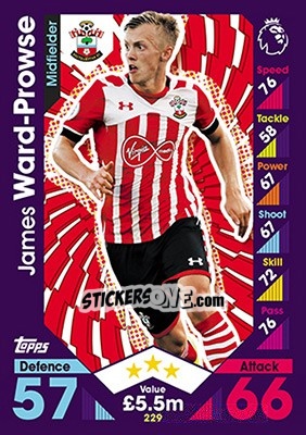 Sticker James Ward-Prowse - English Premier League 2016-2017. Match Attax - Topps