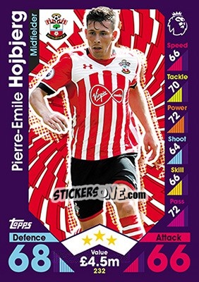 Figurina Pierre-Emile Hojbjerg - English Premier League 2016-2017. Match Attax - Topps