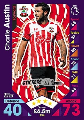 Sticker Charlie Austin - English Premier League 2016-2017. Match Attax - Topps
