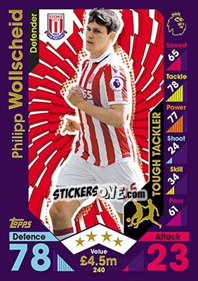 Cromo Philipp Wollscheid - English Premier League 2016-2017. Match Attax - Topps