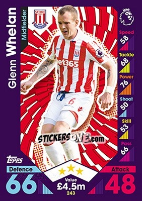 Sticker Glenn Whelan - English Premier League 2016-2017. Match Attax - Topps