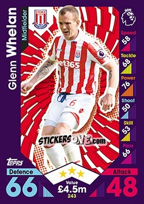 Figurina Glenn Whelan - English Premier League 2016-2017. Match Attax - Topps