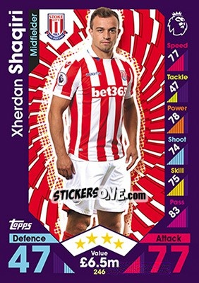 Sticker Xherdan Shaqiri - English Premier League 2016-2017. Match Attax - Topps
