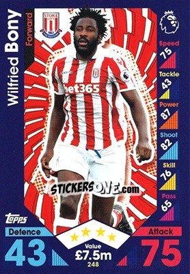 Cromo Wilfried Bony - English Premier League 2016-2017. Match Attax - Topps