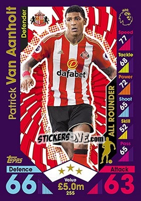 Sticker Patrick van Aanholt - English Premier League 2016-2017. Match Attax - Topps