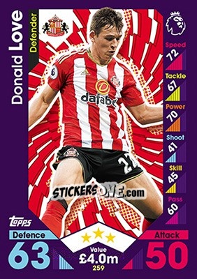 Figurina Donald Love - English Premier League 2016-2017. Match Attax - Topps