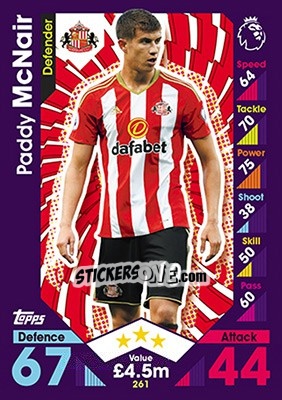 Sticker Paddy McNair - English Premier League 2016-2017. Match Attax - Topps