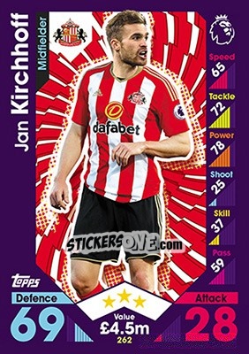 Cromo Jan Kirchhoff - English Premier League 2016-2017. Match Attax - Topps