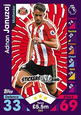 Sticker Adnan Januzaj - English Premier League 2016-2017. Match Attax - Topps