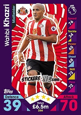 Sticker Wahbi Khazri - English Premier League 2016-2017. Match Attax n. 266 - Topps