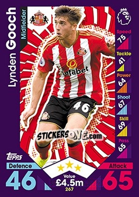 Sticker Lynden Gooch - English Premier League 2016-2017. Match Attax - Topps