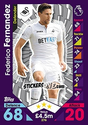 Figurina Federico Fernandez - English Premier League 2016-2017. Match Attax - Topps