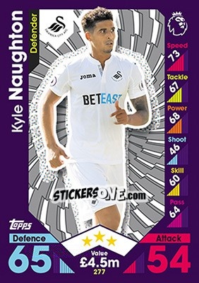 Sticker Kyle Naughton - English Premier League 2016-2017. Match Attax - Topps