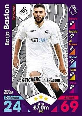 Cromo Borja Baston - English Premier League 2016-2017. Match Attax - Topps