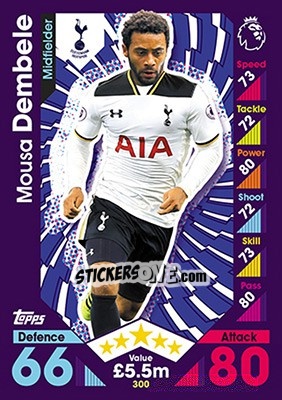 Sticker Mousa Dembele - English Premier League 2016-2017. Match Attax - Topps