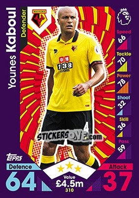 Sticker Younes Kaboul - English Premier League 2016-2017. Match Attax - Topps