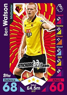 Figurina Ben Watson - English Premier League 2016-2017. Match Attax - Topps