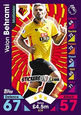 Cromo Valon Behrami - English Premier League 2016-2017. Match Attax - Topps