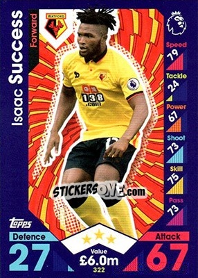 Cromo Isaac Success - English Premier League 2016-2017. Match Attax - Topps