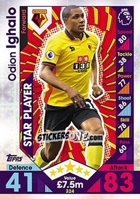 Sticker Odion Ighalo - English Premier League 2016-2017. Match Attax n. 324 - Topps