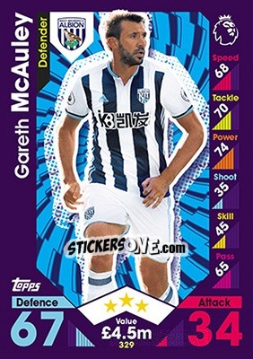 Sticker Gareth McAuley - English Premier League 2016-2017. Match Attax - Topps