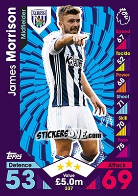 Cromo James Morrison - English Premier League 2016-2017. Match Attax - Topps