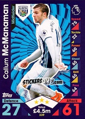 Sticker Callum McManaman - English Premier League 2016-2017. Match Attax - Topps