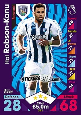 Cromo Hal Robson-Kanu - English Premier League 2016-2017. Match Attax - Topps