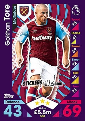 Cromo Gokhan Tore - English Premier League 2016-2017. Match Attax - Topps