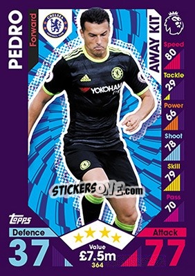 Sticker Pedro Rodríguez - English Premier League 2016-2017. Match Attax n. 364 - Topps