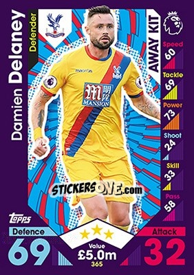 Sticker Damien Delaney - English Premier League 2016-2017. Match Attax - Topps