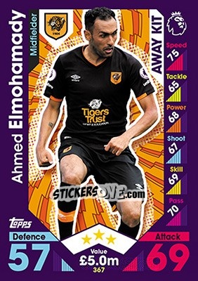 Cromo Ahmed Elmohamady - English Premier League 2016-2017. Match Attax - Topps