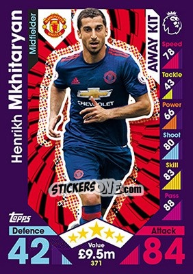 Sticker Henrikh Mkhitaryan - English Premier League 2016-2017. Match Attax - Topps