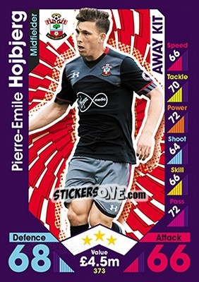 Sticker Pierre-Emile Hojbjerg - English Premier League 2016-2017. Match Attax n. 373 - Topps