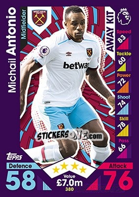 Sticker Michail Antonio - English Premier League 2016-2017. Match Attax - Topps