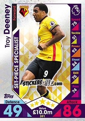 Cromo Troy Deeney - English Premier League 2016-2017. Match Attax - Topps