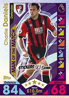 Cromo Charlie Daniels - English Premier League 2016-2017. Match Attax - Topps