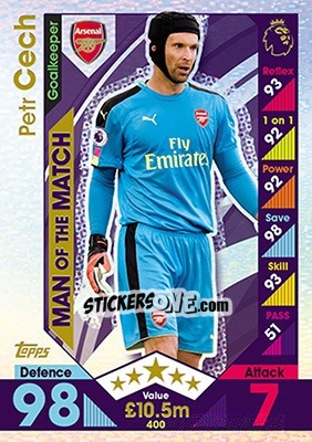 Cromo Petr Cech - English Premier League 2016-2017. Match Attax - Topps